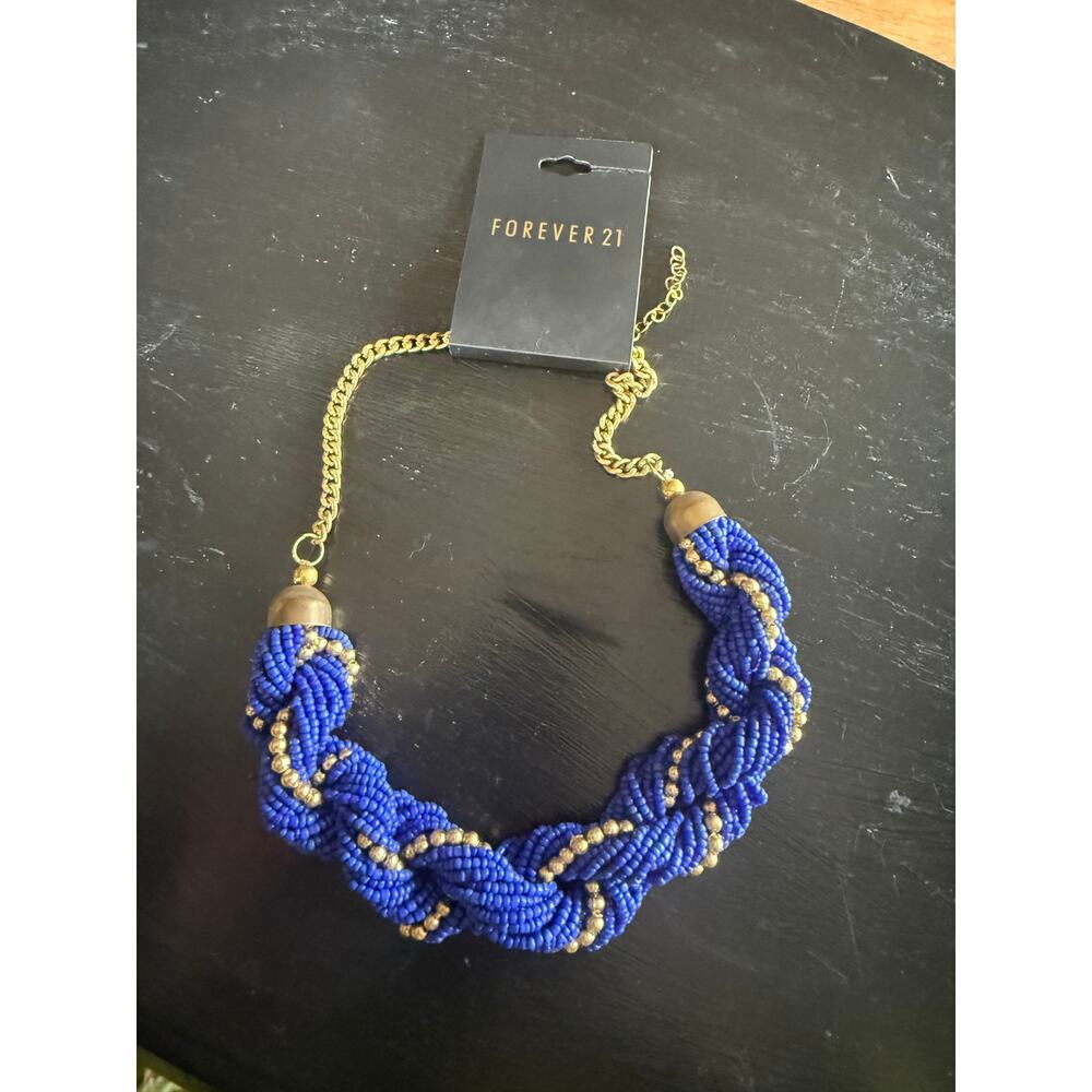6/$25 NWT Vintage FOREVER 21 Braided & Beaded Necklace Bundle (3) - Picture 2 of 4
